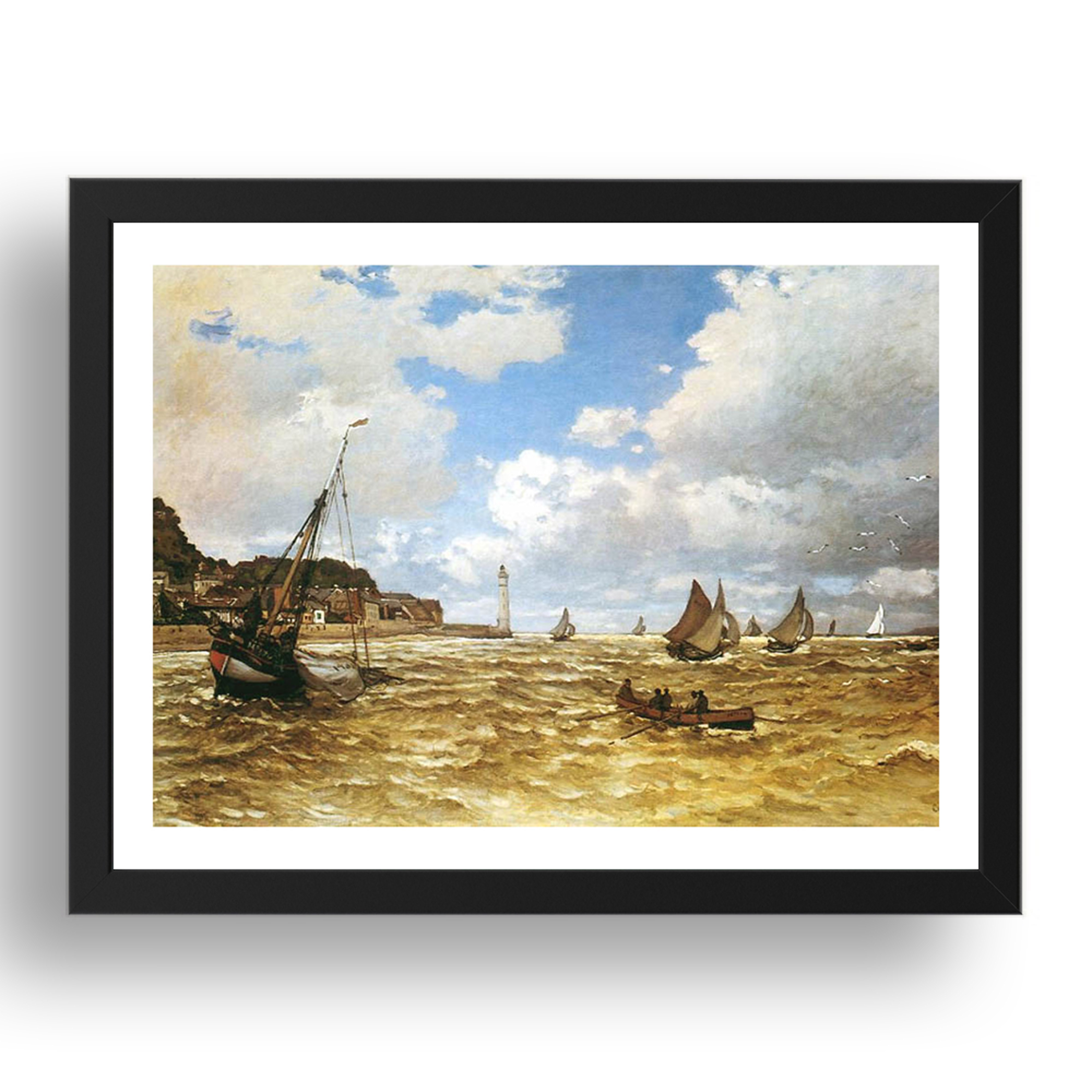 C MONET - Mouth Of The Seine At Honfleur [1865], A3 (17x13") Black Frame - Picture 1 of 1